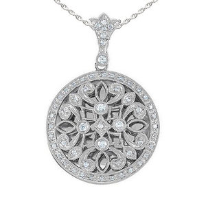 Sterling Silver Cubic Zirconia or CZ Round Photo Locket