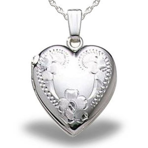 Sterling Silver Small Heart Photo Locket