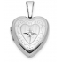14K White Gold Heart Shaped Locket W Diamond