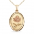14K Gold Filled Rose Oval Locket