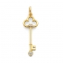 14K Diamond Key Pendant or Charm  Yellow or White Gold 