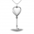 Sterling Silver Genuine Plain KEY Heart Locket