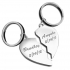 Sterling Silver Broken Heart High Polished Engravable Keychains
