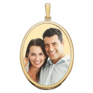 Large Oval with Bezel Frame Photo Pendant Picture Charm