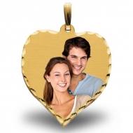 Large Heart w  diamond cut edge Photo Pendant Picture Charm