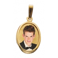 Petite Oval with Bezel Frame Photo Pendant Picture Charm
