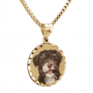 Petite Round w  diamond cut edge Picture Charm