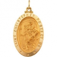 14k Gold Saint Christopher Medal