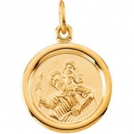 14K Gold Saint Christopher Medal