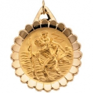 14K Gold Saint Christopher Medal