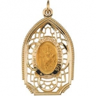 14K Gold Saint Christopher Medal