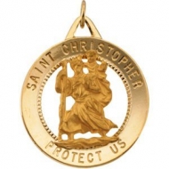 14K Gold Saint Christopher Medal