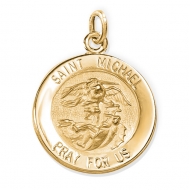 14K Gold Saint Michael Medal