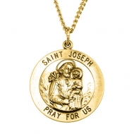14k Gold Saint Joseph Medal