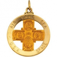 14K Gold Four Way Medal