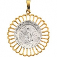 14K White and Yellow Gold Miraculous Medal