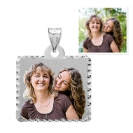 Square Pendant with Diamond Cut Edge Photo Pendant Picture Charm