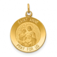 14K Gold Saint Anne Medal