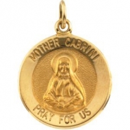 14K Gold Mother Frances Cabrini Medal