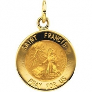 14K Gold Saint Francis Medal