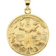 14K Gold Saint Francis Medal