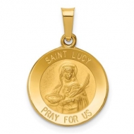 14K Gold Saint Lucy Medal