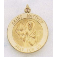 14K Gold Saint Matthew Medal