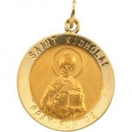 14K Gold Saint Nicholas Medal