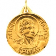 14K Gold Saint Genesius Medal