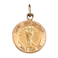 14K Gold Saint John the Baptist Medal
