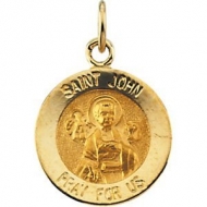 14K Gold Saint John the Evangelist Medal