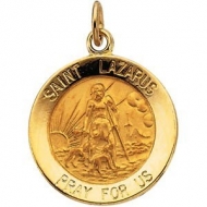 14K Gold Saint Lazarus Medal