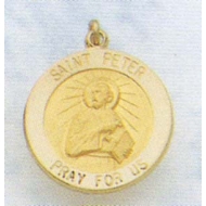 14K Gold Saint Peter the Apostle Medal