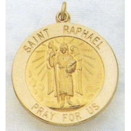 14K Gold Saint Raphael Medal