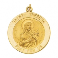 14K Gold Saint Theresa Medal