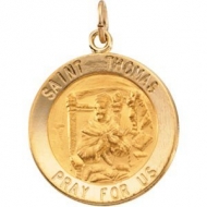 14K Gold Saint Thomas Medal