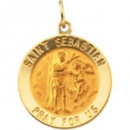 14K Gold Saint Sebastian Medal