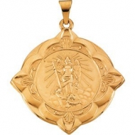 14k Gold Saint Raphael Medal