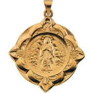 14K Gold Our Lady of Lourdes Medal