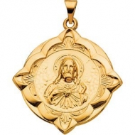 14K Gold Sacred Heart Medal
