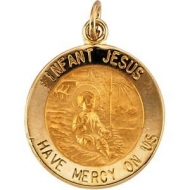 14K Gold Infant Jesus Medal
