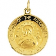 14k Gold Our Lady of the Assumption Medal