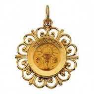 14K Gold First Hold Communion Medal