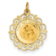 14K Gold First Holy Communion Medal