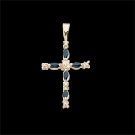 CROSS PENDANT W SAPPHIRE AND DIAMONDS  s R41009S