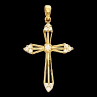 CROSS PENDANT W DIAMOND AND RU  s R80074R