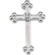 CROSS LAPEL PIN W DIAMOND