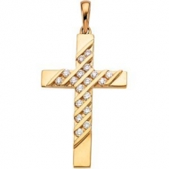 CROSS PENDANT W DIAMOND