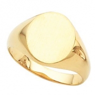GENTS SOLID OVAL SIGNET RING W  s 9320