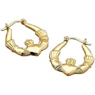 CLADDAGH HOOP EARRING  s 2031